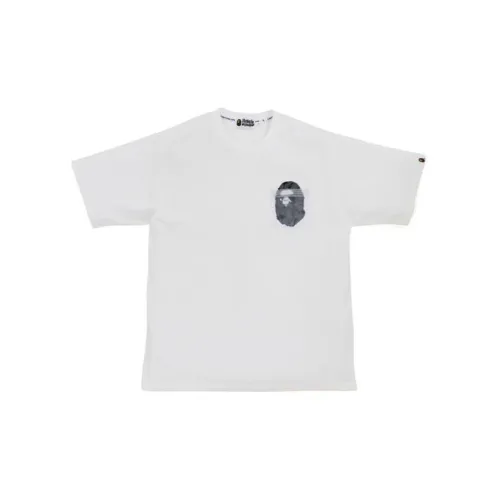 A BATHING APE Reflective Solid Camo Ape Head Relaxed Fit Pocket Tee