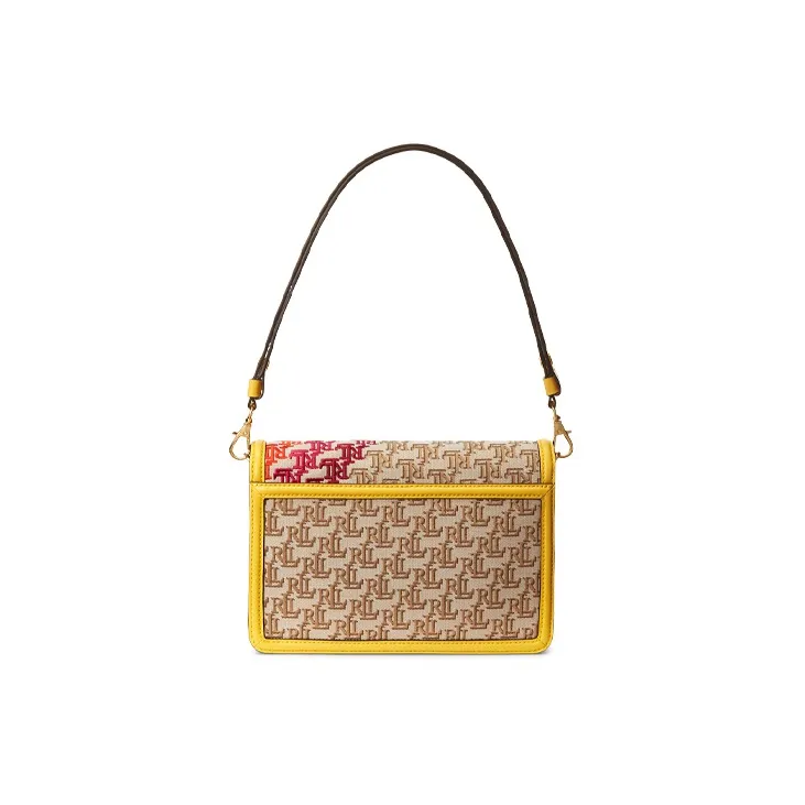 Polo Ralph Lauren Fabric Cow Leather Patchwork Handbag Shoulder Bag Women's Multicolor-2