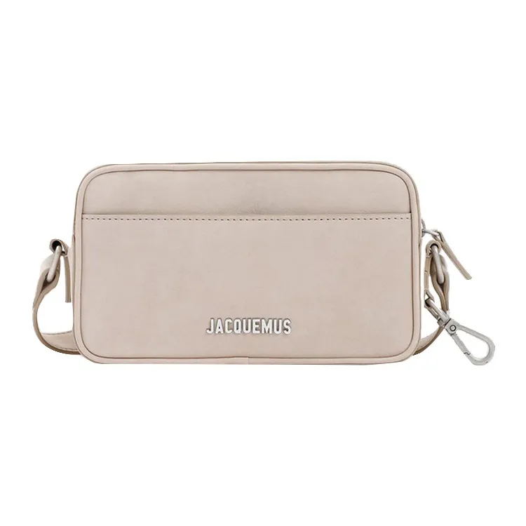 Jacquemus Cow Leather With Cotton Handheld Crossbody Bag Shoulder Bag Women's Nude/Neutral Color-0