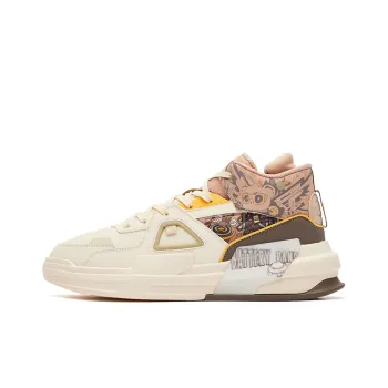 Erke Battery Panda High Top Skateboard Shoes Men's Feather White Deer Brown