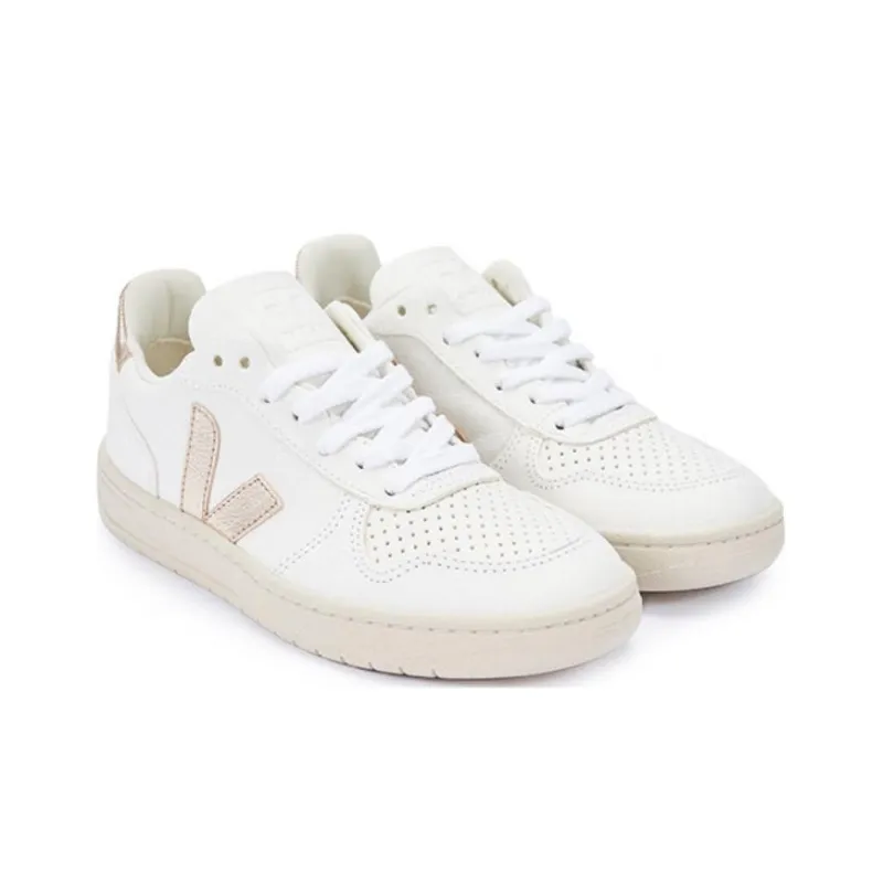 VEJA V10 Metallic Leather Sneakers-2