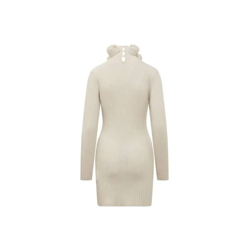 Blumarine Rose Detailed Knitted Mini Dress-1