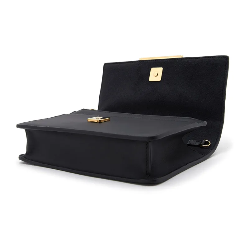 FENDI Calf Suede Crossbody Bag Shoulder Bag Women's Black-4