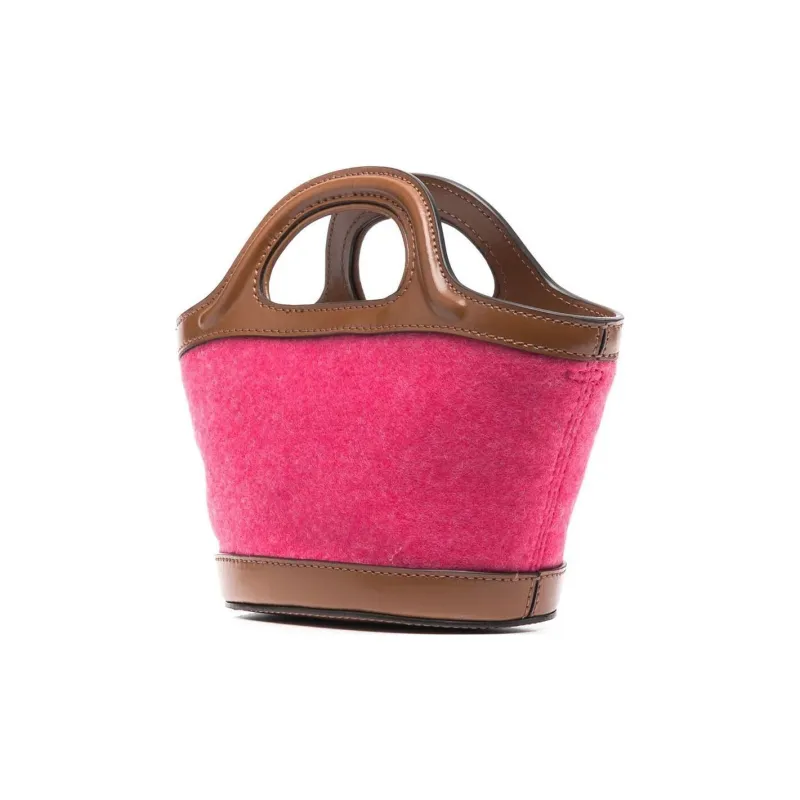 MARNI Cow Leather Trim Tote Bag, Shopping Bag, Shoulder Bag, Crossbody Bag, Handbag Trumpets Women's Pink-2