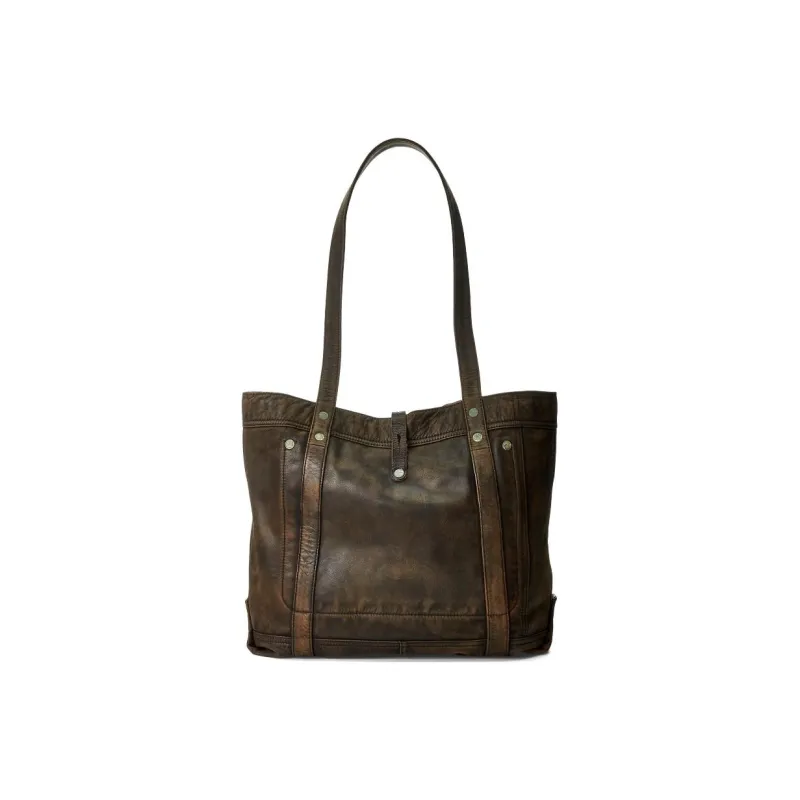 Polo Ralph Lauren Cow Leather Tote Bag, Shopping Bag, Shoulder Bag, Handbag Men's Rusty-3