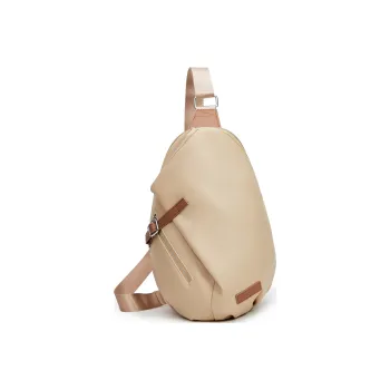 Slazenger PVC Saddle Bag One Shoulder Handbag Crossbody Bag Sling Bag Regular Unisex Khaki Brown