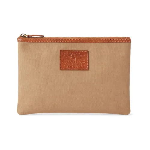 Polo Ralph Lauren Fabric With Cow Leather Patchwork Trim Clutch Men's Brown