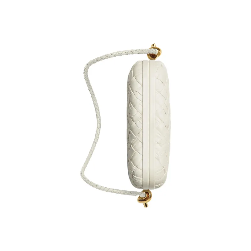 Bottega Veneta Knot Foulard Intrecciato Minaudiere On Strap Bone-4