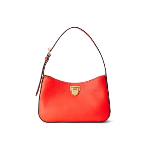 Polo Ralph Lauren Cow Leather Portable One Shoulder Bag Medium Size Women's Orange