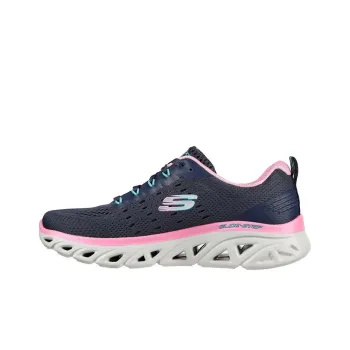 Skechers Skechers Glide-step Sport Cushioning Anti-Slip And Wear-Resistant Low-Top Casual Shoes Women's Blue Pink White