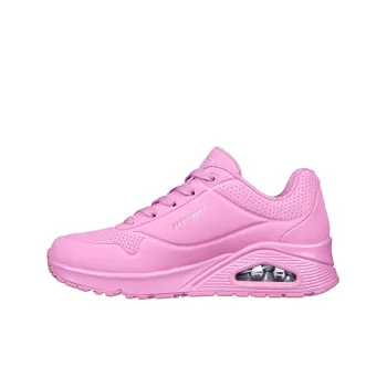 Skechers Uno   Stand On Air Cushioning Anti Slip And Wear Resistant Low Top Casual Shoes Women's Pink