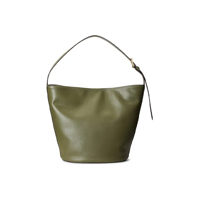 Polo Ralph Lauren Cow Leather Bucket Bag Handbag Shoulder Bag Women's Army Green-2