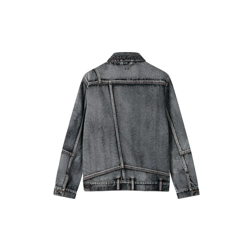 DAVID NAMAN FW22 Loose Fit Denim Jacket Men's Gray-1