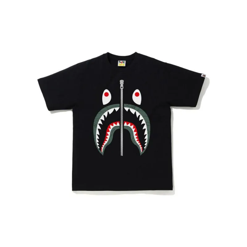 A BATHING APE Color Camo Shark Tee-0