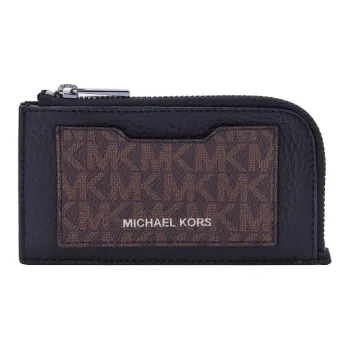 MICHAEL KORS MK Cooper Leather Wallet Medium Size Men's Black/Dark Brown