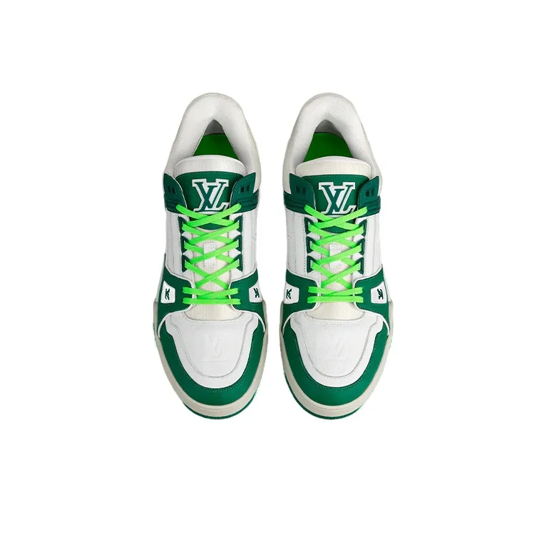 LOUIS VUITTON LV Trainer White Green-2