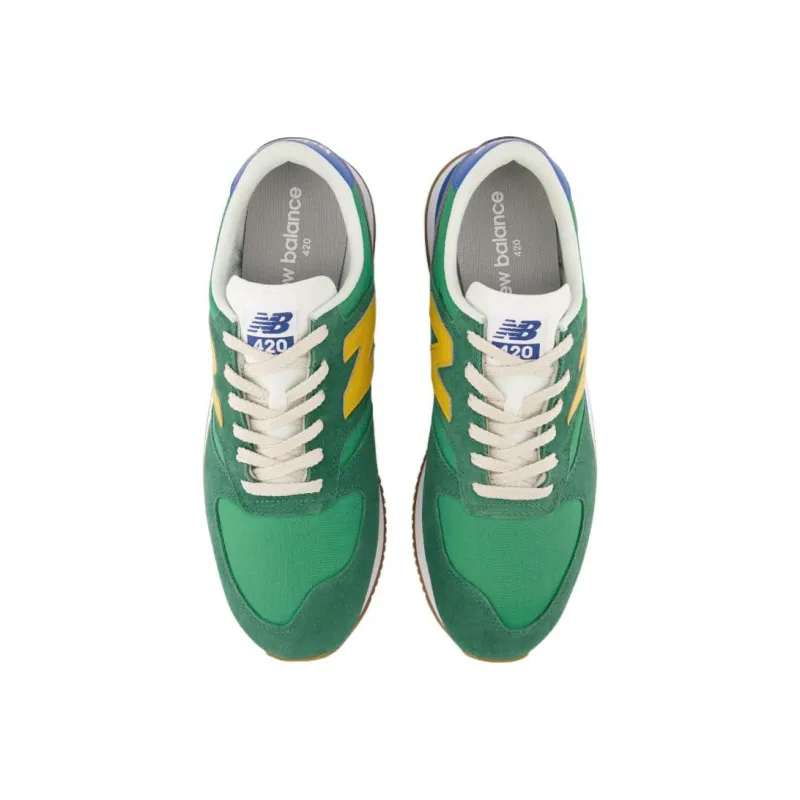 New Balance NB 420 Anti-Slip And Wear-Resistant Lightweight Low-Top Running Shoes Men's Green Yellow-3