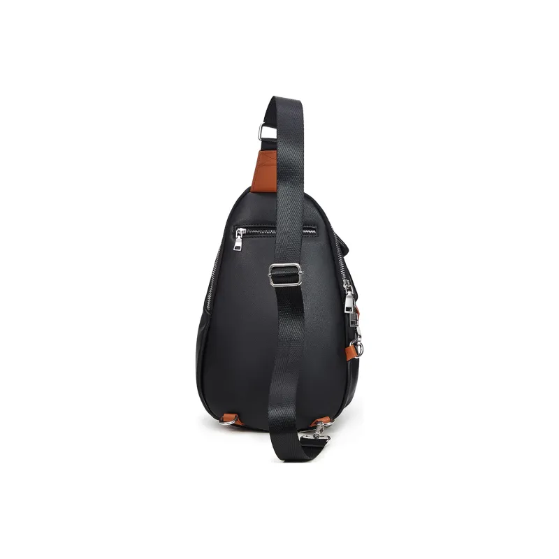 Slazenger PVC Saddle Bag One Shoulder Handbag Crossbody Bag Sling Bag Regular Unisex Black Brown Color-3