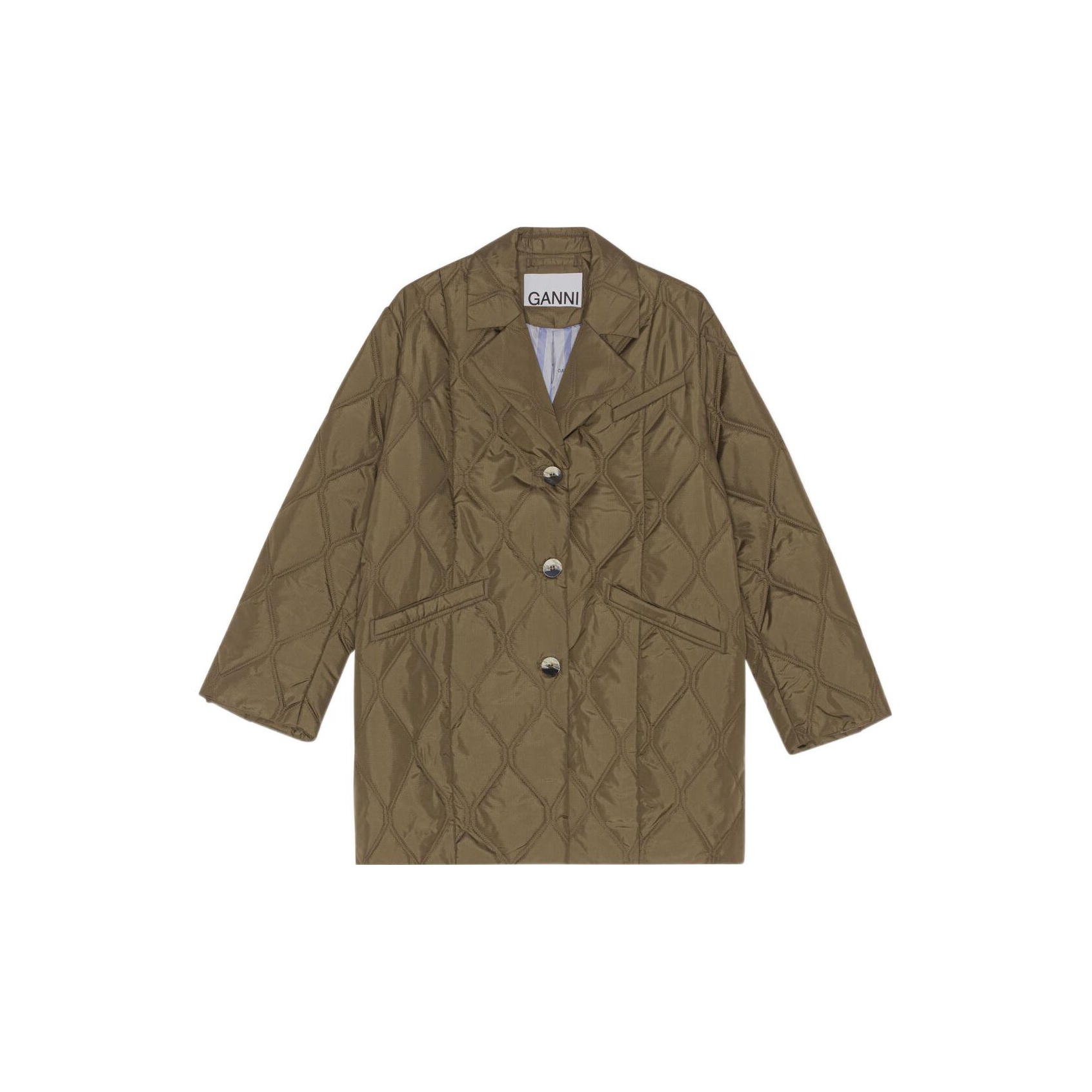 Ganni Quilted Ripstop Jacket - POIZON Ganni Quilted Ripstop Jacket - POIZON