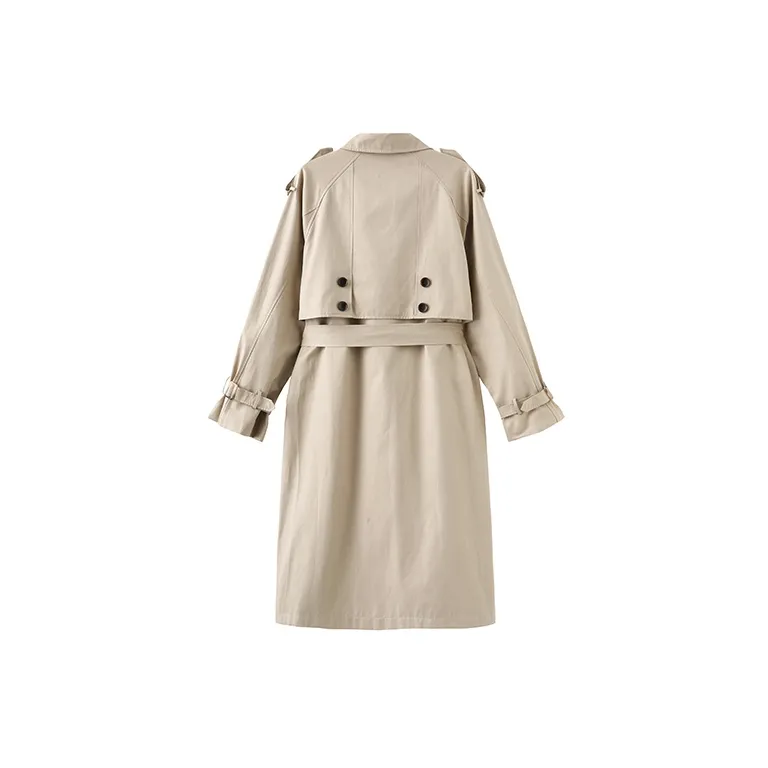 CUBIC Trench Coat Women's Solid Color-1
