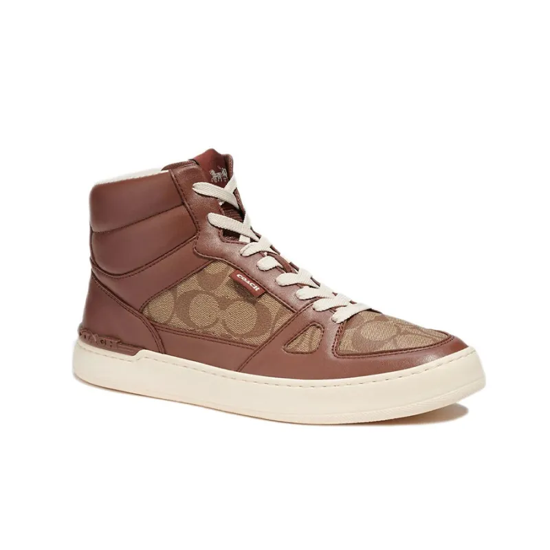 COACH High Top Stylish Skateboarding Shoes Men's Brown-2
