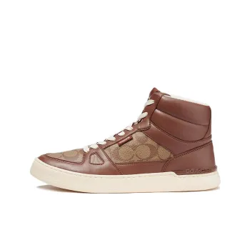COACH High Top Stylish Skateboarding Shoes Men's Brown