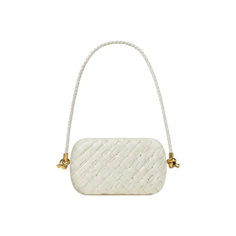 Bottega Veneta Knot Foulard Intrecciato Minaudiere On Strap Bone-2