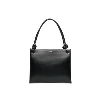 JIL SANDER Cow Leather Tote Bag Shopping Bag Shoulder Bag Handbag Women's Black