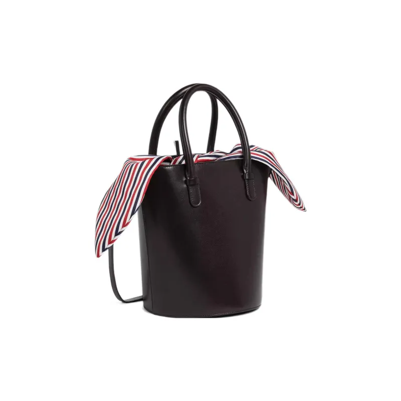 THOM BROWNE· Calfskin Bucket Bag, Shoulder Bag, Crossbody Bag, Handbag Women's Black-1