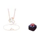 White Mother of Pearl Running Rabbit Bracelet+Necklace+Cherished Love Box