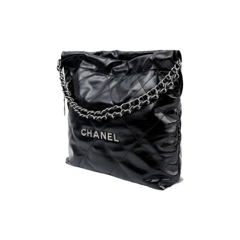 CHANEL 22Bag Smooth Finish Calfskin Tote Bag, Shopping Bag, Crossbody Bag, Shoulder Bag Women's Black-2
