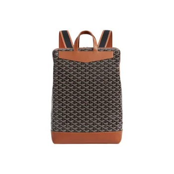 GOYARD Cisalpin Canvas Leather Backpack Unisex Black/Tan