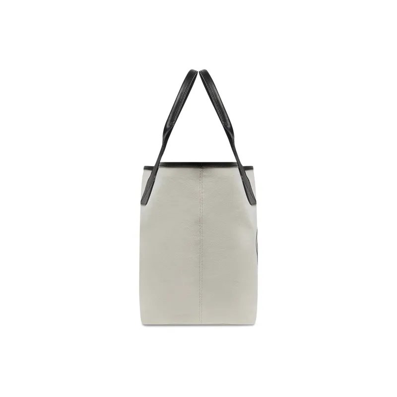 Balenciaga Cotton Canvas With Calfskin Tote Bag Shopping Bag Canvas Bag Handbags Large Size Women's Beige-2