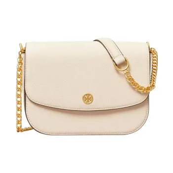 TORY BURCH Robinson Litchi Grain Leather Crossbody Bag Shoulder Bag Women's Cream White