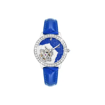 KANGOL Automatic Mechanical Movement Genuine Leather Strap Watch Women's Watch Blue Dial