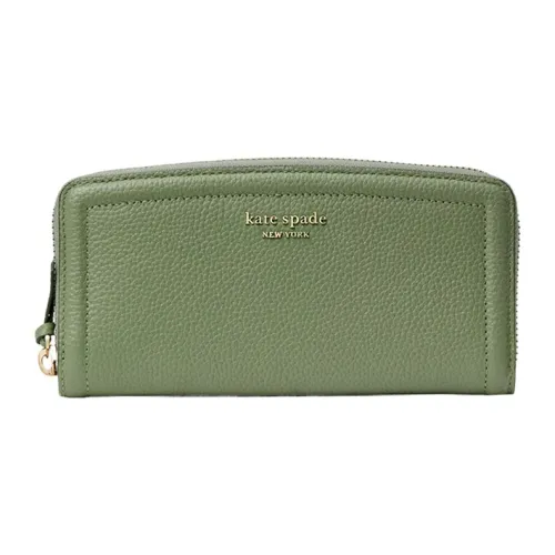 Kate Spade Knott Pebbled Textured Leather Card Holder Wallet Women's Avocado Green