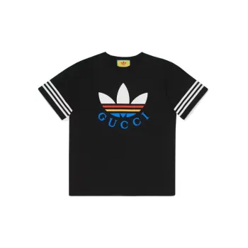 Adidas X GUCCI Men Cotton T shirt Black