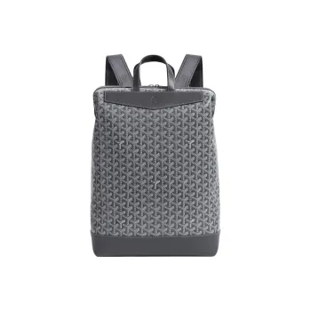 GOYARD Cisalpin Canvas Leather Backpack Unisex Gray