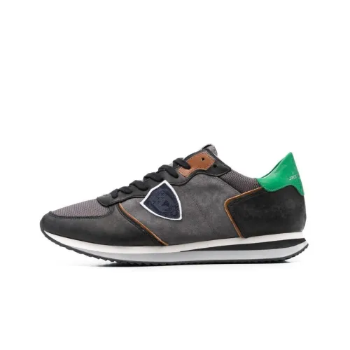 PHILIPPE MODEL Slip-Resistant Low-Top Casual Shoes Men's Gray Black Green
