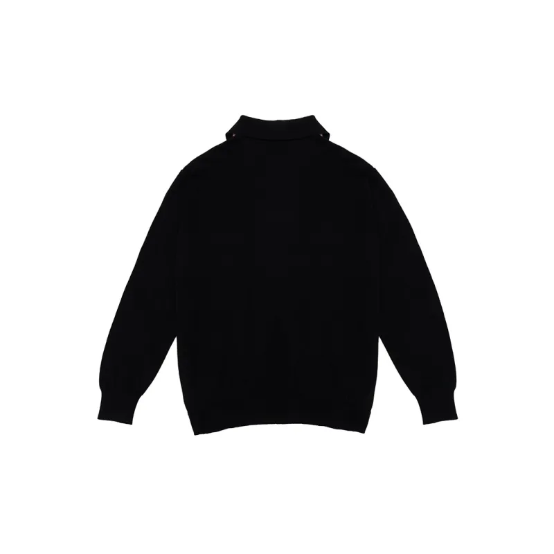 Ahhhing Polo Shirts Unisex Black Pink Color Block-1