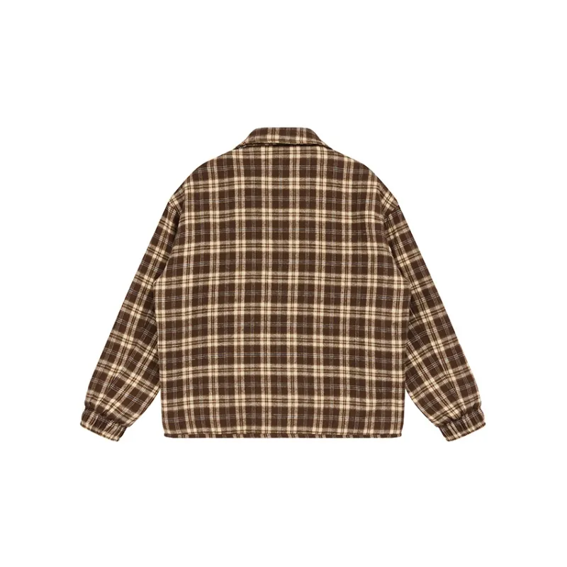 EMPTY REFERENCE Loose Fit Thickened Jacket Unisex Coffee-1