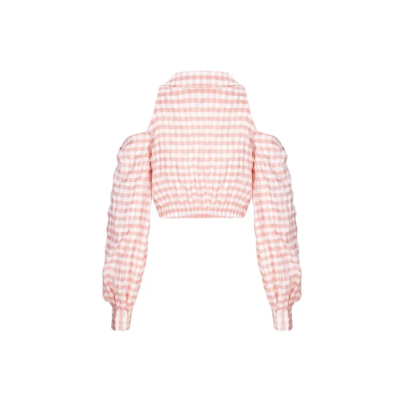 Girly Fancy Club Crop Tops Women's Pink-1