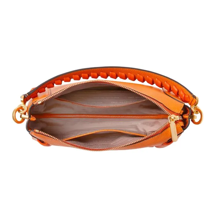 Kate Spade Crush Pebbled Leather Texture Handbag Shoulder Bag Crossbody Bag Medium Size Women's Orange-2