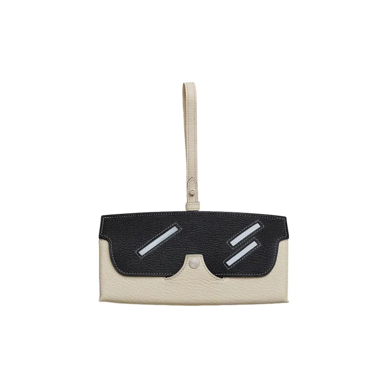 HERMES In The Loop Mysore Goat Skin Eyeglass Cases Eyeglass Pouches Women's Cream White/Black/Teak/Mint/Dusty Blue-0