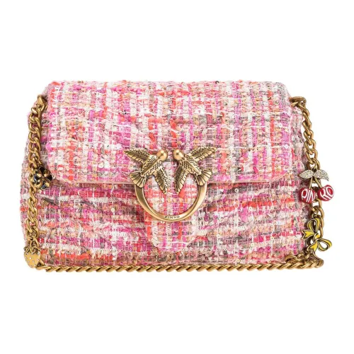 PINKO PuffBaby Love Fabric With Leather Accents Crossbody Bags Shoulder Bags Women's Pink