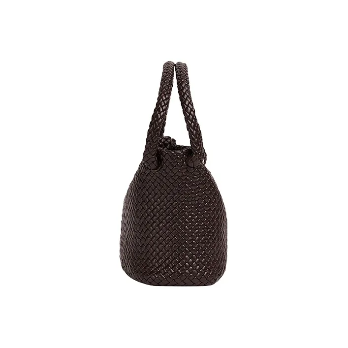 Bottega Veneta Intreccio Leather Handbag, Shoulder Bag Women's Coffee-1