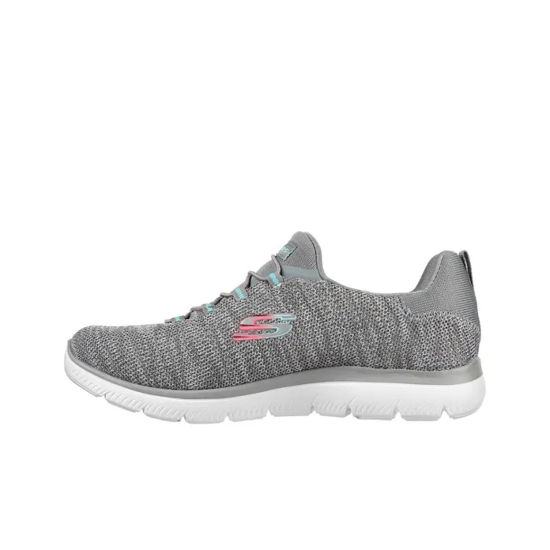 Skechers Summits-Flyness Cushioning Anti-Slip And Wear-Resistant Low-Top Casual Shoes Women's Gray White-0