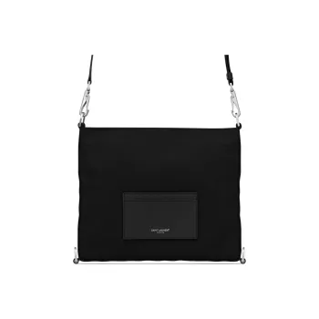 SAINT LAURENT Canvas Shoulder Bag Crossbody Bag Men's Black