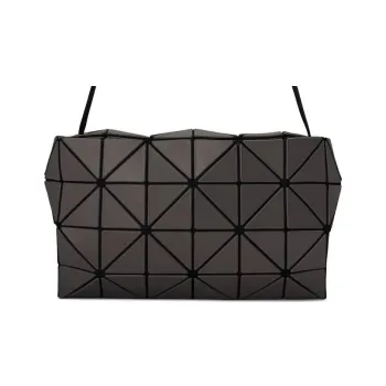 ISSEY MIYAKE Carton Artificial Leather Nylon Pillow Bag Box Bag Shoulder Bag Crossbody Bag Women's Charcoal Gray