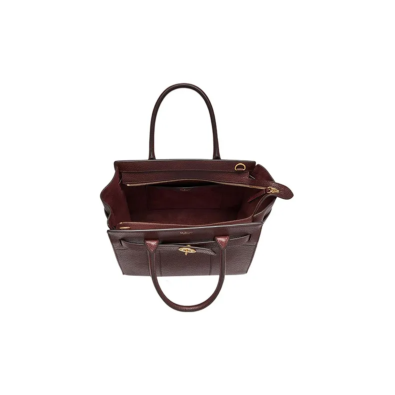 Mulberry Cow Leather Portable Crossbody Bag Shoulder Bag Small Size Women's Brown-3